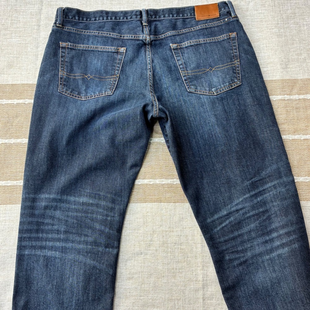 Lucky Brand 221 Original Straight Jeans Mens 40x32 Dark Wash Candiani Denim
